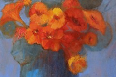 Jeans-Nasturtiums-Oil-on-linen-9x12